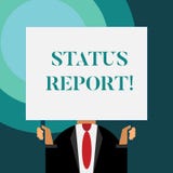 Writing note showing Status Report. Business photo showcasing document relating a situation of something such as a royalty free illustration Writing note showing Status Report. Business photo showcasing document relating a situation of something such as a royalty free illustration
