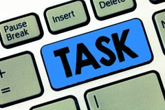 Writing note showing Task. Business photo showcasing A piece of work to be done and undertaken Activity need to perform stock image Writing note showing Task. Business photo showcasing A piece of work to be done and undertaken Activity need to perform stock image