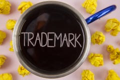 Writing note showing Trademark. Business photo showcasing Legally registered Copyright Intellectual Property Protection written o Vector Illustration Writing note showing Trademark. Business photo showcasing Legally registered Copyright Intellectual Property Protection written o Vector Illustration