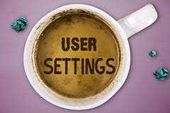 Writing note showing User Settings. Business photo showcasing Configuration of appearance Operating System Personalized stock images Writing note showing User Settings. Business photo showcasing Configuration of appearance Operating System Personalized stock images