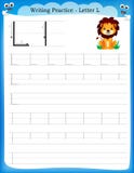 Writing practice letter L