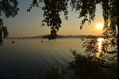 Wschód słońca na Ural rzece zdjęcia royalty free Wschód słońca na Ural rzece zdjęcia royalty free