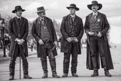Wyatt Earp and brothers in Tombstone Arizona during wild west show