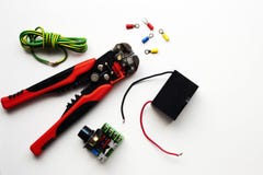 Wybór elektryczni składniki fotografia stock Wybór elektryczni składniki fotografia stock