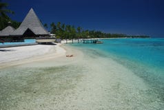 Wymarzona plaża. Moorea, Francuski Polynesia Zdjęcia Royalty Free