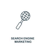 Wyszukiwarki Marketingowej ikony cienki kreskowy styl Symbol od online marketingowych ikon inkasowych Kontur wyszukiwarka ilustracja wektor Wyszukiwarki Marketingowej ikony cienki kreskowy styl Symbol od online marketingowych ikon inkasowych Kontur wyszukiwarka ilustracja wektor