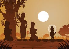 Władyka Buddha był urodzona pod drzewem royalty ilustracja Władyka Buddha był urodzona pod drzewem royalty ilustracja