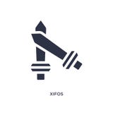 xifos icon on white background. Simple element illustration from greece concept vector illustration xifos icon on white background. Simple element illustration from greece concept vector illustration