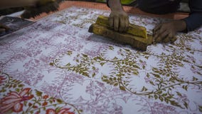 Xilografía para la materia textil en la India Xilografía de Jaipur Tradi fotografía de archivo Xilografía para la materia textil en la India Xilografía de Jaipur Tradi fotografía de archivo