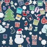Xmas and winter holidays elements pattern Stock Photo Xmas and winter holidays elements pattern Stock Photo