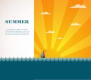 Yacht en mer au coucher du soleil illustration stock Yacht en mer au coucher du soleil illustration stock