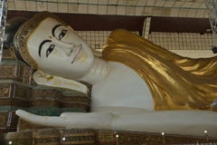 Yangon Bago lying buddha wall handcraft royalty free stock photos Yangon Bago lying buddha wall handcraft royalty free stock photos