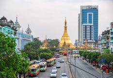 Sule Pagoda in Yangon, Myanmar stock photo Sule Pagoda in Yangon, Myanmar stock photo