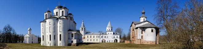 Yaroslav`s Court in Veliky Novgorod. Nikolo-Dvorishchensky Cathedral, an important historical tourist site of Russia royalty free stock photo Yaroslav`s Court in Veliky Novgorod. Nikolo-Dvorishchensky Cathedral, an important historical tourist site of Russia royalty free stock photo