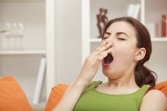 Yawning Woman Stock Images