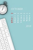 2018 year calendar. Ocotber calendar. 3d Rendering Royalty Free Stock Photos 2018 year calendar. Ocotber calendar. 3d Rendering Royalty Free Stock Photos