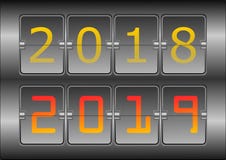 Year digital show 2018 and new year 2019,illustration vector illustration Year digital show 2018 and new year 2019,illustration vector illustration