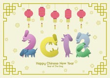 Year of the dog 2018 figures royalty free illustration Year of the dog 2018 figures royalty free illustration