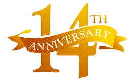 14 Year Ribbon Anniversary. Logo Design Template Vector stock illustration 14 Year Ribbon Anniversary. Logo Design Template Vector stock illustration