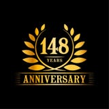 148 years anniversary celebration logo. 148th anniversary luxury design template. Vector and illustration.