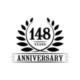 148 years anniversary celebration logo. 148th anniversary luxury design template. Vector and illustration.