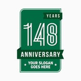 148 years celebrating anniversary design template. 148th logo. Vector and illustration.