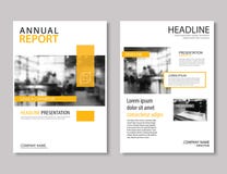 Yellow annual report brochure template A4 size design. Can be us stock illustration Yellow annual report brochure template A4 size design. Can be us stock illustration