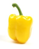 Yellow Bell Pepper Paprika Isolated On White. Healthy Vegetable Ingredient Vegetarian Green Freshness Single Object Nutrition Eat Stock Photos