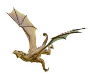 Yellow Dragon In A White Background Royalty Free Stock Image
