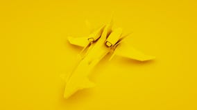 Yellow futuristic spacecraft isolated. 3D rendering royalty free illustration Yellow futuristic spacecraft isolated. 3D rendering royalty free illustration