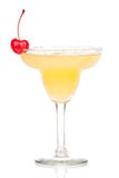 Yellow margarita cocktail with red cherry royalty free stock image Yellow margarita cocktail with red cherry royalty free stock image