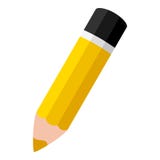Yellow Small Pencil Flat Icon on White vector illustration Yellow Small Pencil Flat Icon on White vector illustration