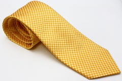 Yellow Silk Tie. Yellow business power silk tie on isolated white background Stock Photo Yellow Silk Tie. Yellow business power silk tie on isolated white background Stock Photo