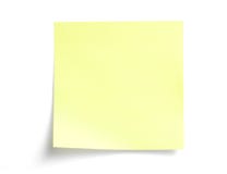 Yellow sticky note on white
