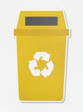 Yellow trash with a recycle symbol Royalty Free Illustration Yellow trash with a recycle symbol Royalty Free Illustration
