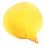 Yellow watercolor speech bubble
