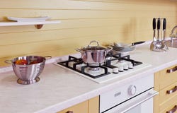 Yellow White Kitchen Modern Interior Royalty Free Stock Photo Yellow White Kitchen Modern Interior Royalty Free Stock Photo