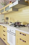 Yellow White Kitchen Modern Interior Stock Image Yellow White Kitchen Modern Interior Stock Image