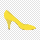 Yellow woman shoe icon, flat style stock illustration Yellow woman shoe icon, flat style stock illustration