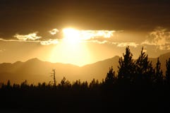 Yellowstone Sunset Stock Image