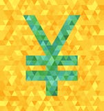 Yens de vert de vecteur de triangle/symbole de yuans sur le contexte jaune illustration libre de droits Yens de vert de vecteur de triangle/symbole de yuans sur le contexte jaune illustration libre de droits
