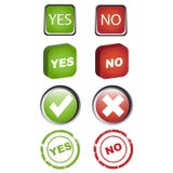 Yes And No Icons Set Stock Photos