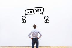 Yes vs no, negotiation, dialog or dispute concept