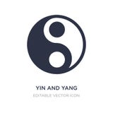 yin e ícone de yang no fundo branco Ilustração simples do elemento do conceito das formas ilustração royalty free yin e ícone de yang no fundo branco Ilustração simples do elemento do conceito das formas ilustração royalty free