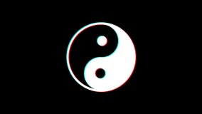 Yin and Yang Glitch Effect. Black Background Stock Video - Video of  abstract, taoism: 128515309