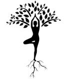 Yoga tree pose silhouette