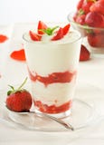 Yogurt With Strawberries Stock Photo