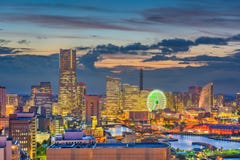 Yokohama, de stadshorizon van Japan stock foto's Yokohama, de stadshorizon van Japan stock foto's