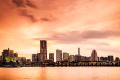 Yokohama Skyline, Sunset stock photography Yokohama Skyline, Sunset stock photography