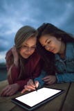 Young artists draw on an empty graphic tablet royalty free stock photos Young artists draw on an empty graphic tablet royalty free stock photos